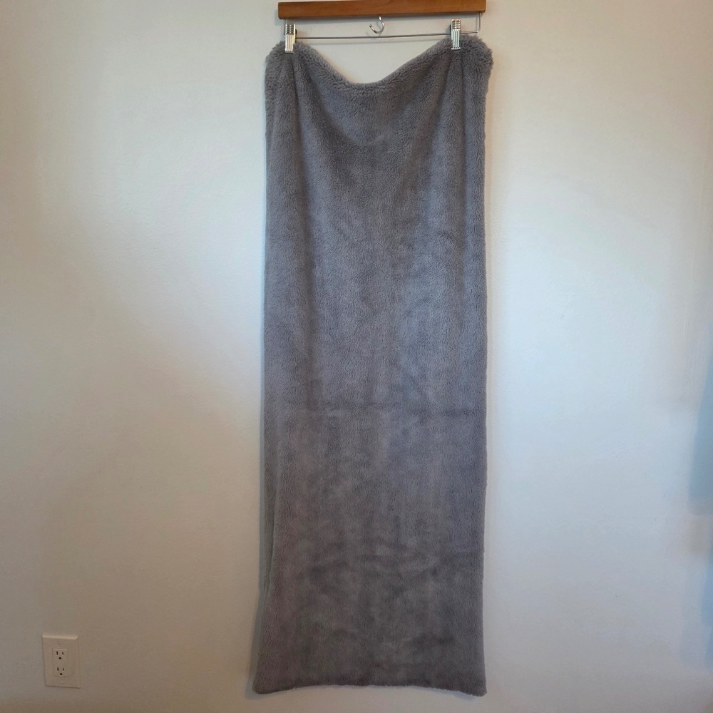 Fuzzy Gray Body Pillow Cover
